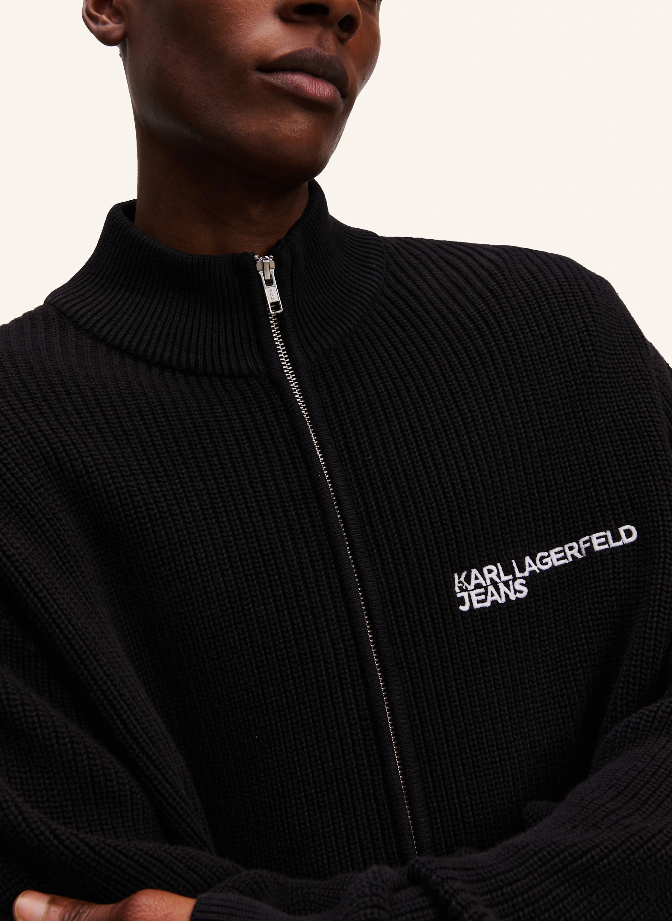 KARL LAGERFELD JEANS ZIP-UP SWEATER