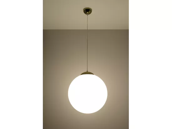 Sollux UGO Suspension Globe Blanc, Or E27