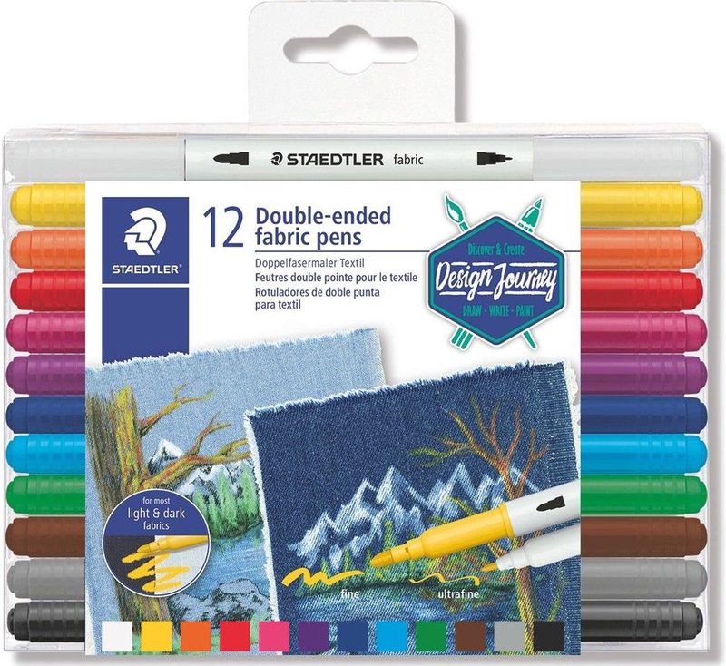 STAEDTLER textielmarker dubbele punt - set 12 st