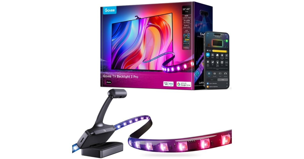 GoveeTV Backlight 3 Pro (voor 55-65 inch TVs) ledverlichting  (Bluetooth, WiFi 2.4GHz)