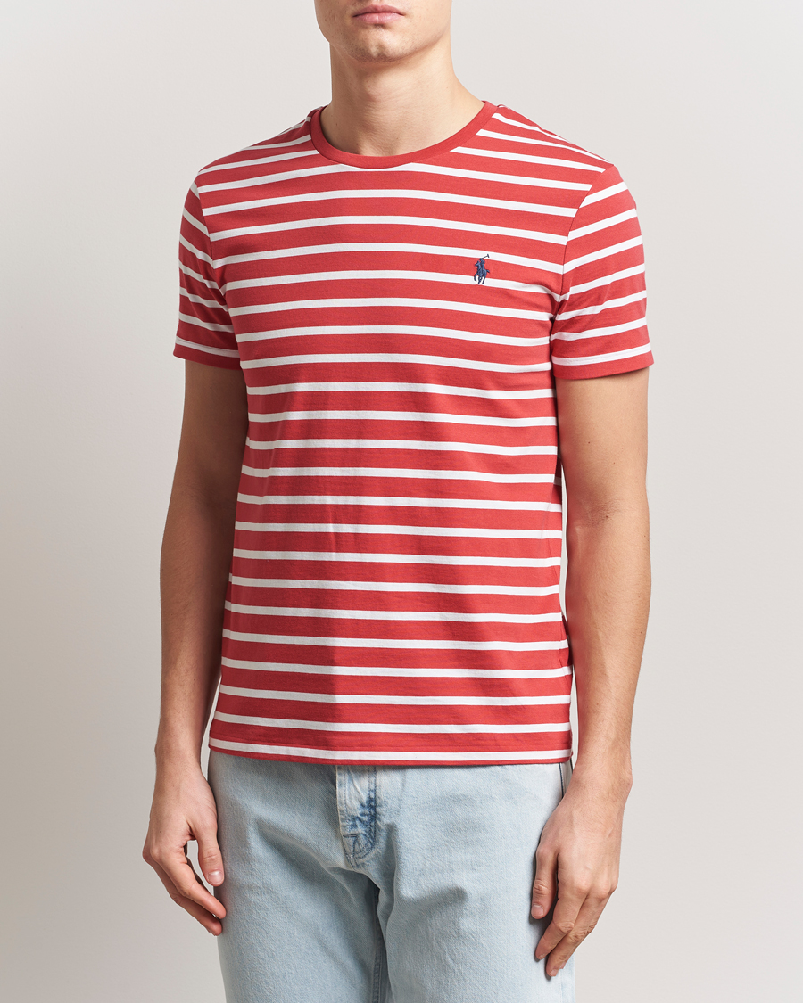 Polo Ralph Lauren Custom Slim Fit Striped T-Shirt Spring Red/White