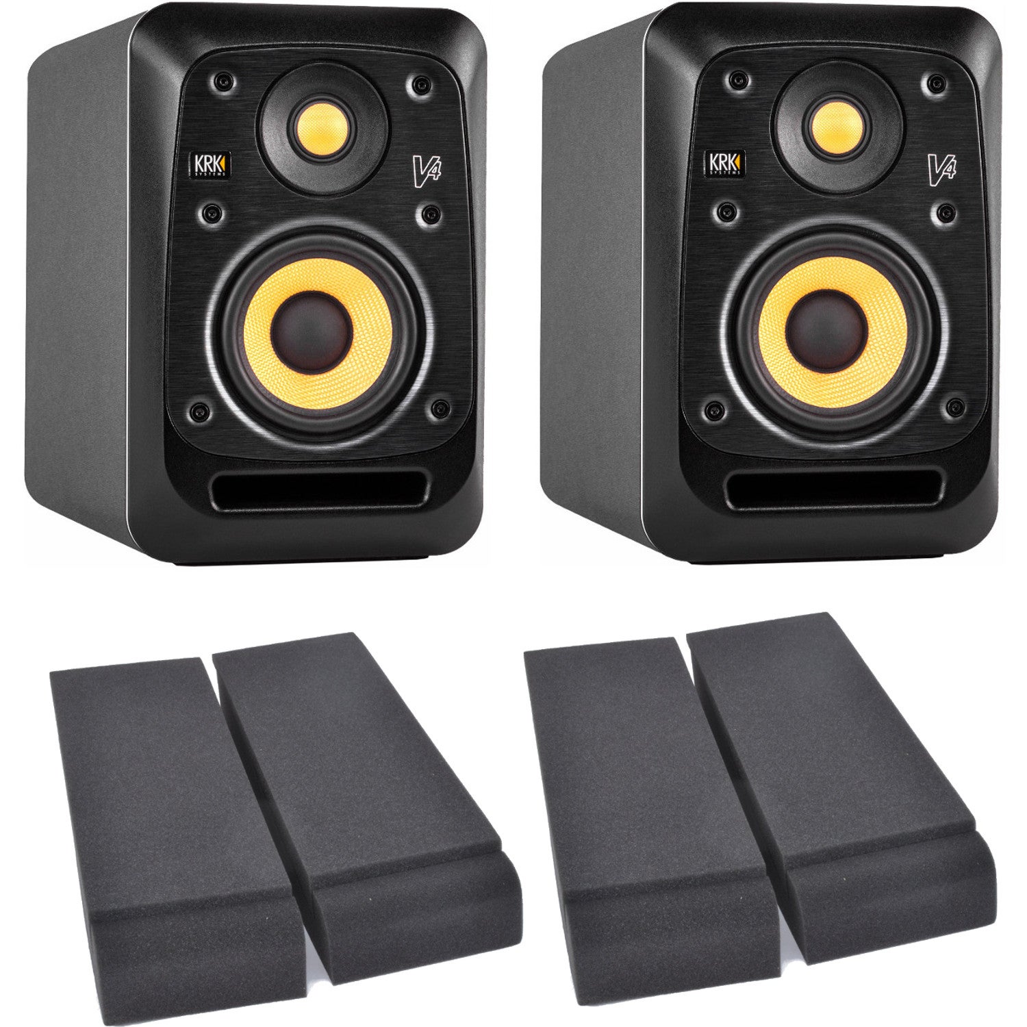 KRK V4 S4 actieve studiomonitor (set van 2) met Monpads