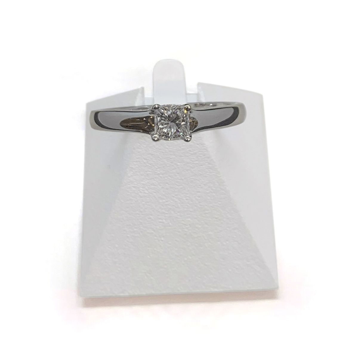 Solitaire d'occasion or 750 blanc diamant 0.35 carat
