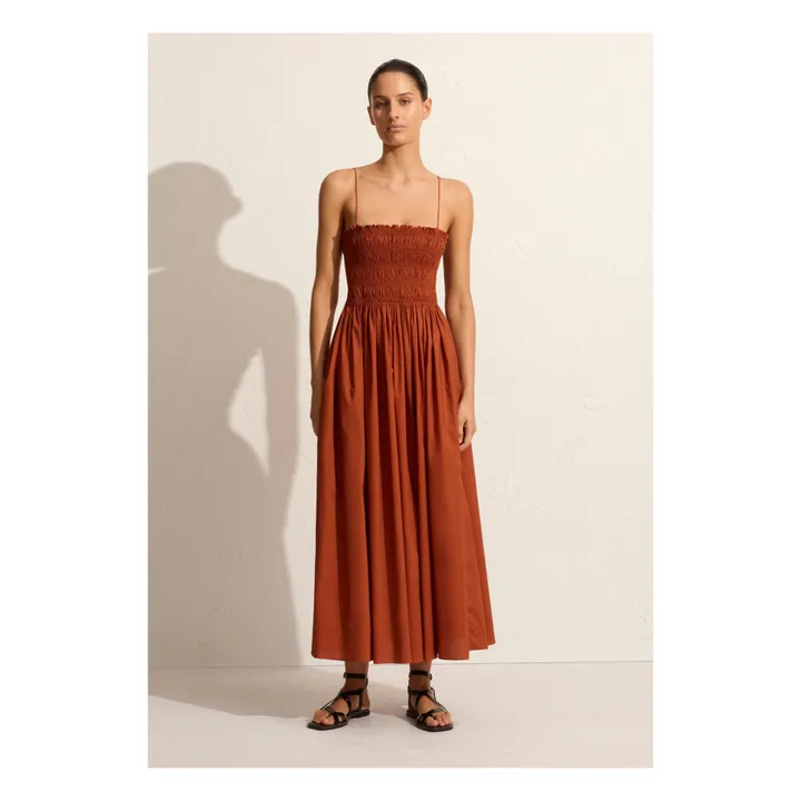 Matteau Robe Shirred Bodice | Terracotta