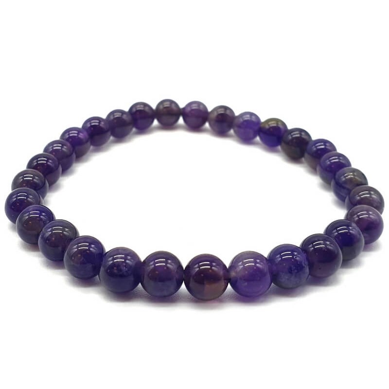 Bracelet extensible avec perles Améthyste Dark