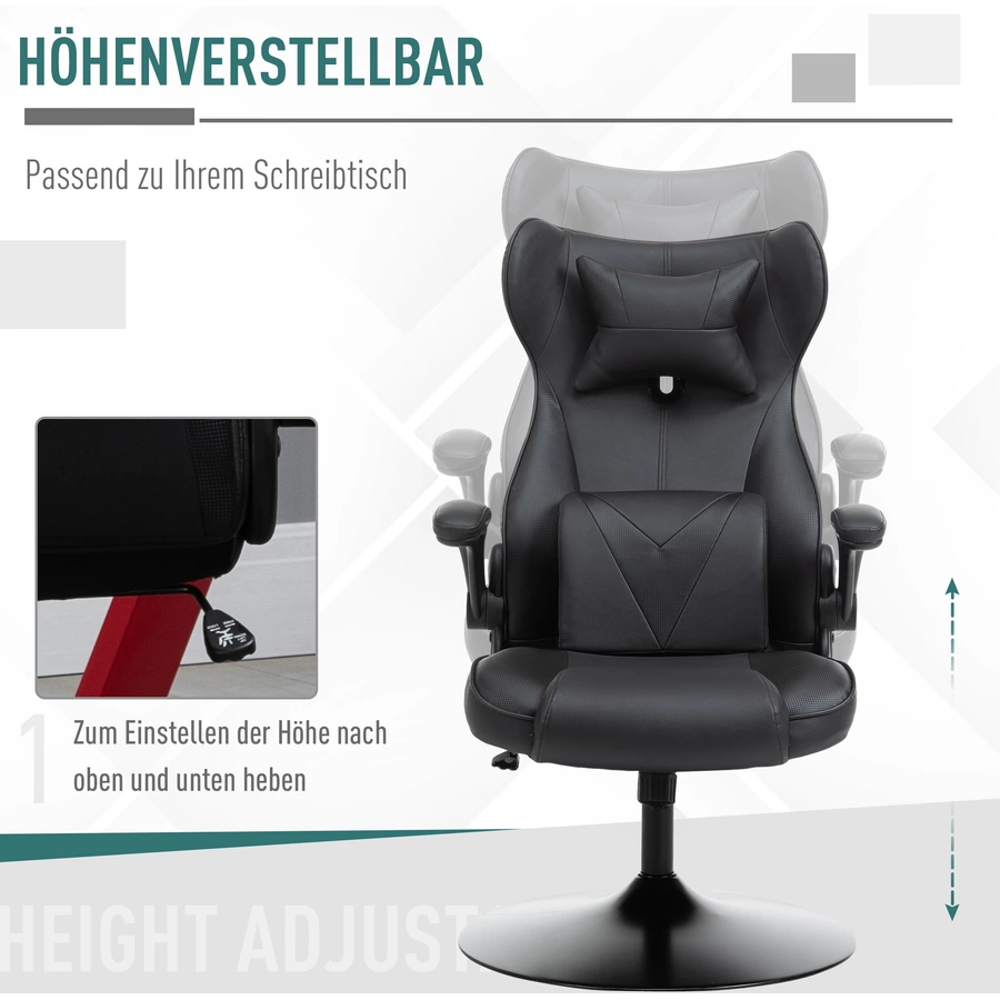 HOMCOM Gamingstuhl Racing-Design schwarz