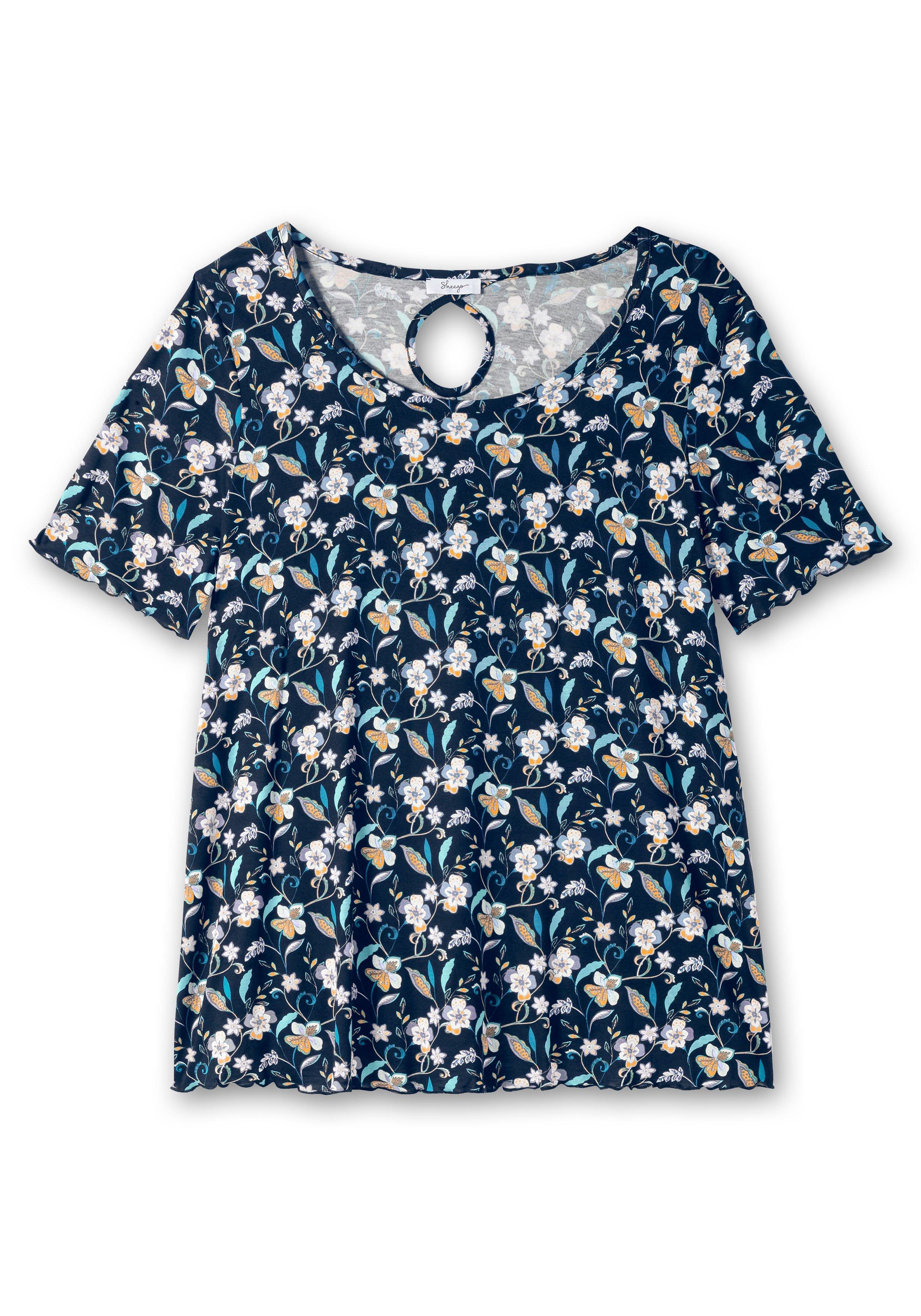 Shirt mit Blumendruck und Cut-out im Rücken