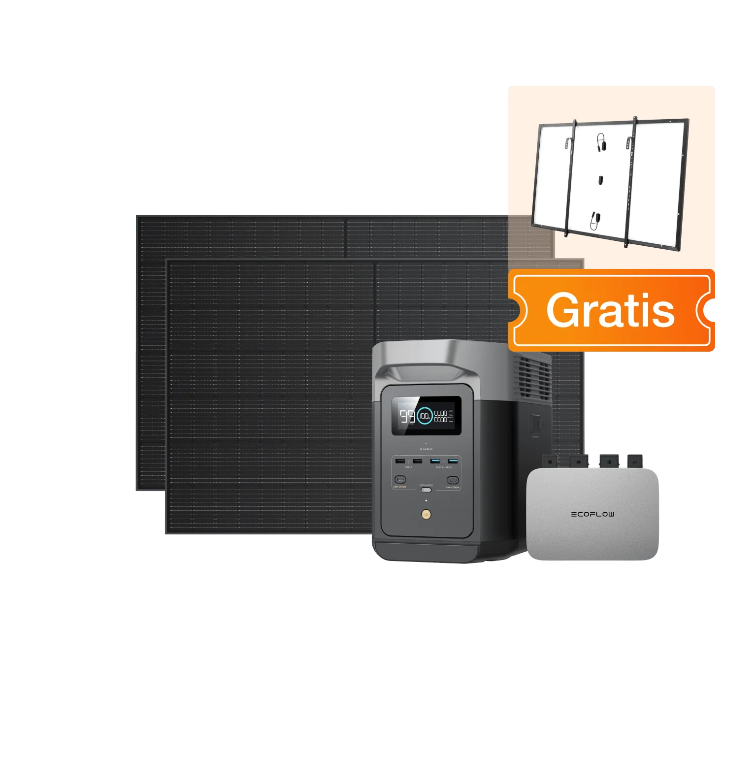 EcoFlow PowerStream Balkonkraftwerk mit 1 kWh Speicher 800W - DELTA 2