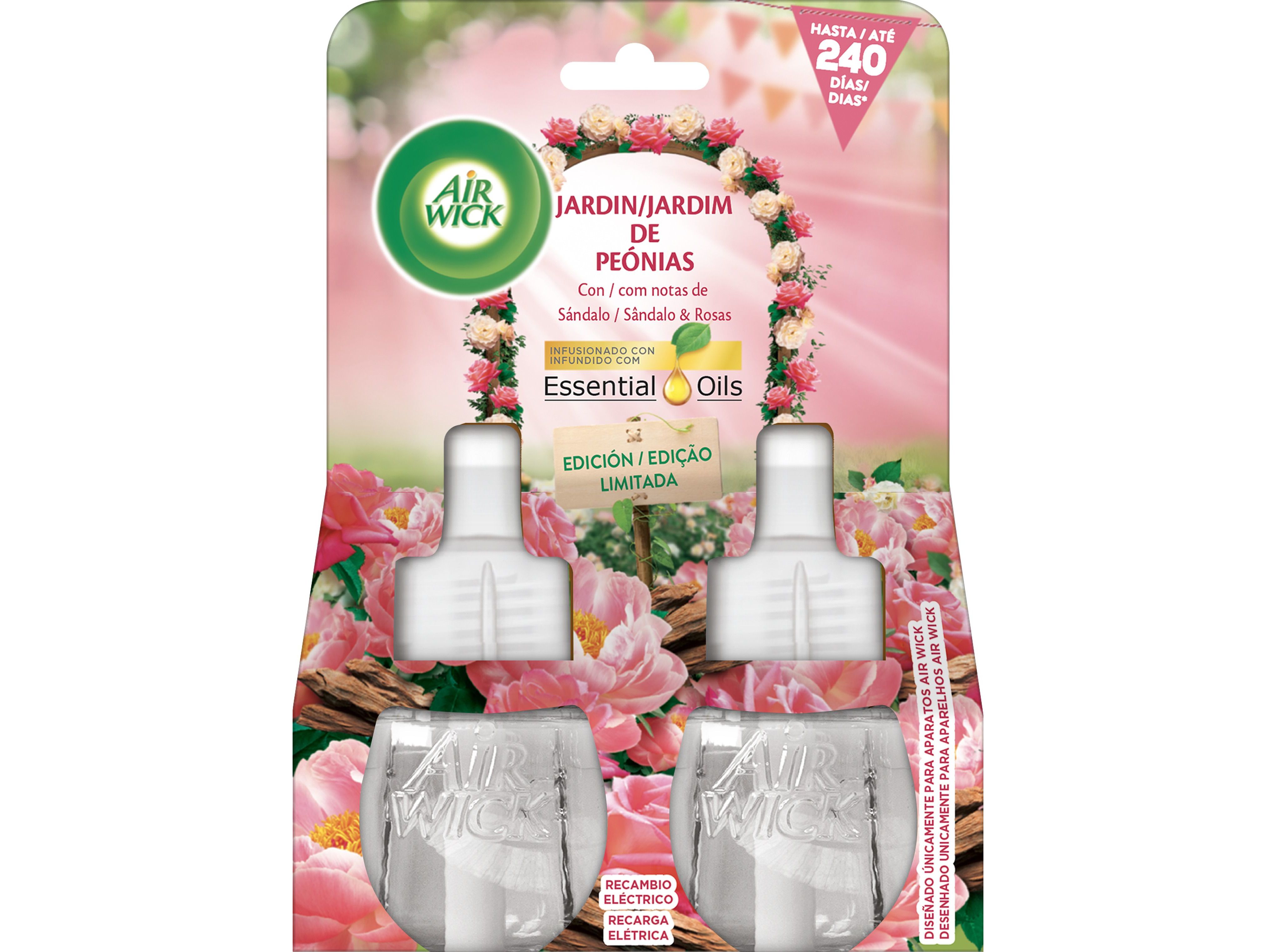 AMBIENTADOR ELÉTRICO AIRWICK RECARGA JARDIM DE PEÓNIAS 2X19ML
