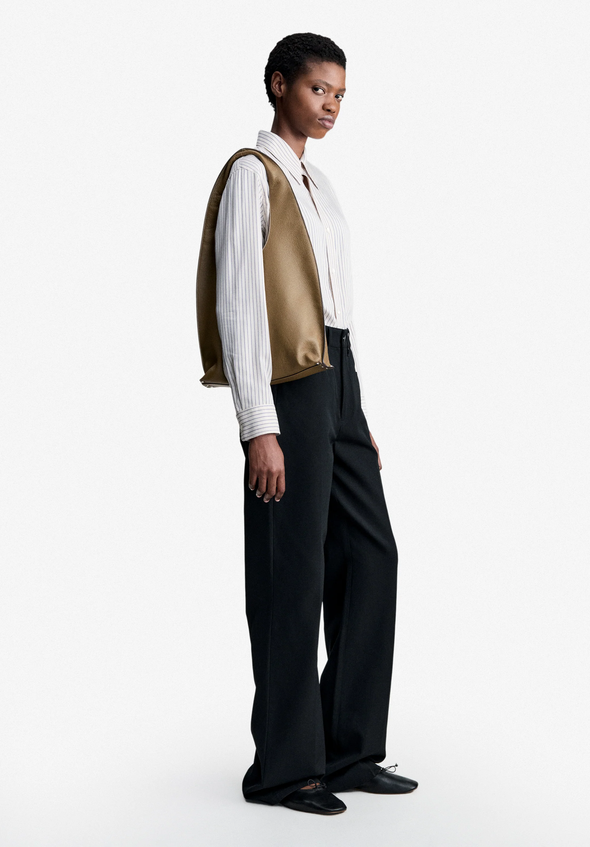 Chemise fluide écrue à rayures - Ecru