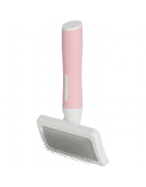 Zolux Anah Cat Slicker Medium - Kattenvachtborstel - 3.5x9.5x17 cm Pink Wit M