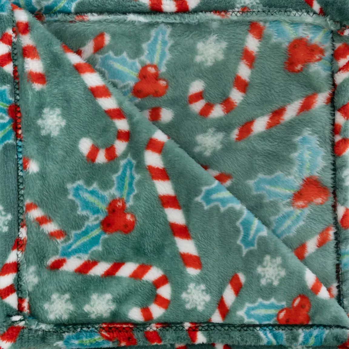 Plaid de Noël (130 x 180 cm) Houx et sucre d'orge
