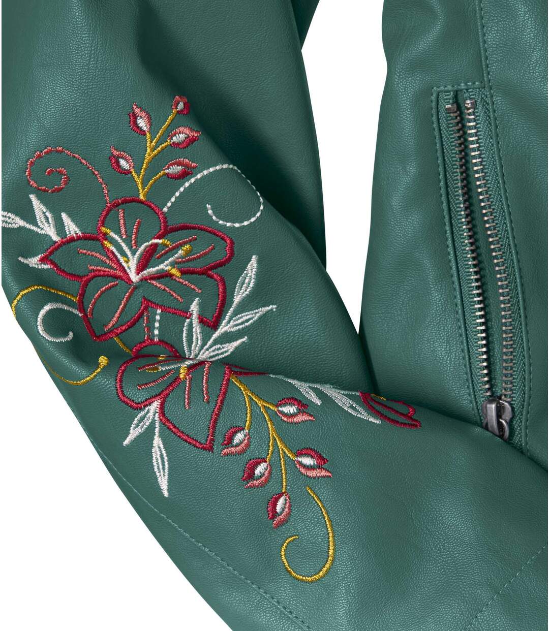 Veste Simili Cuir Brodée