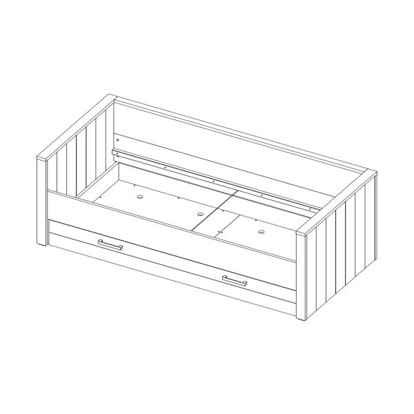 Kidsmill Sem Nautic Grijs Bedbank Met Lade 90 x 200 cm