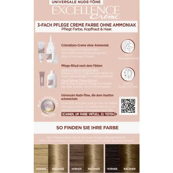 Creme Farbe 7U Universal Mittelblond