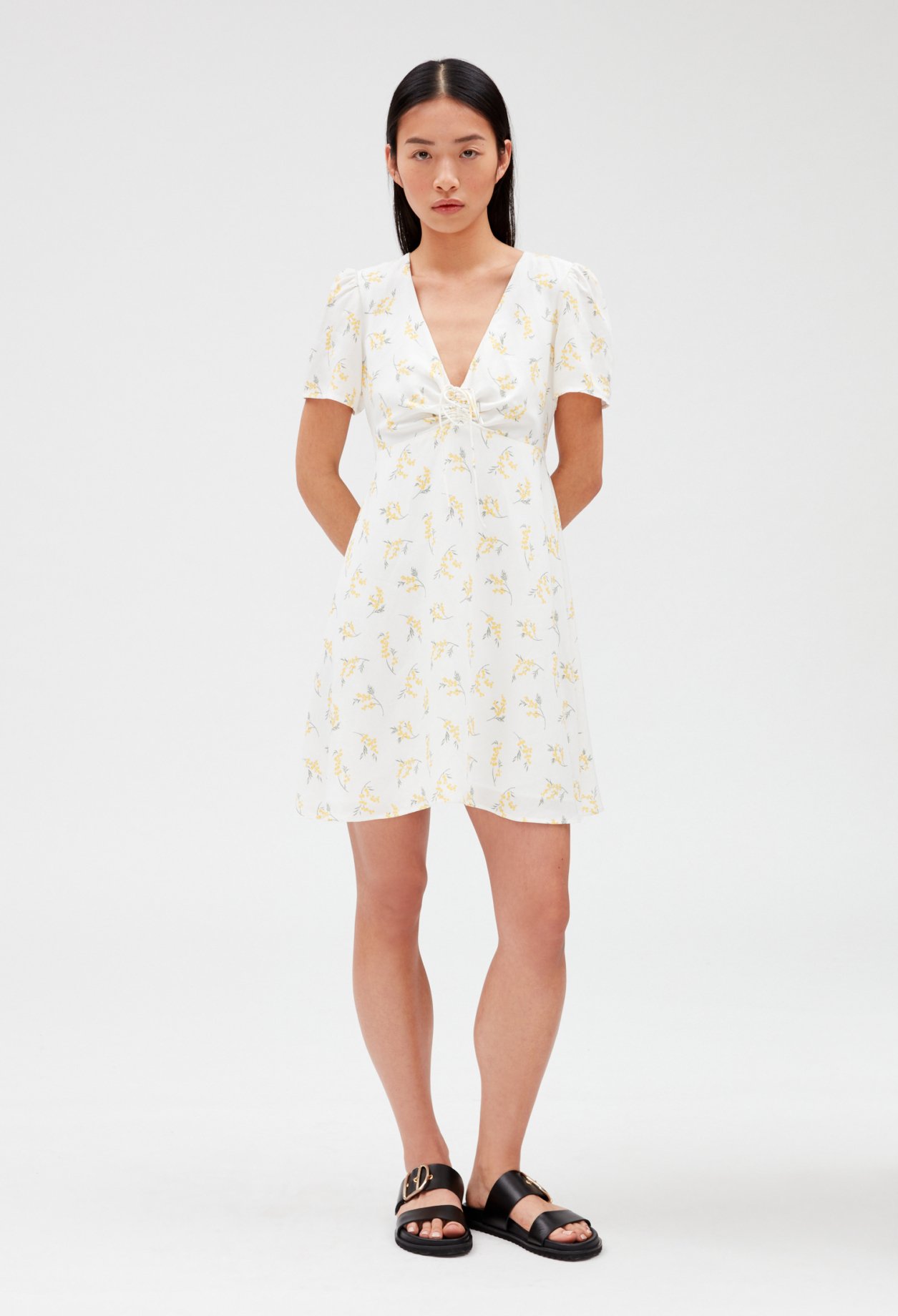 Robe courte evasee mimosa