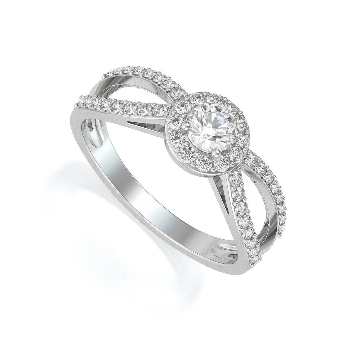 Bague ADEN Or 750 Blanc Diamants 2.282grs
