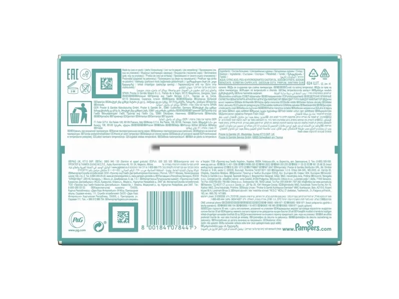 Pampers Fresh Clean - Vådservietter til baby -Dermatologisk testet- Allergivenlig - Neutral pH