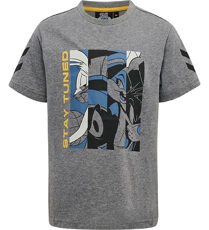 Hummel T-Shirt - hmlSpace Jam Tres - Graumeliert meliert m. Prin