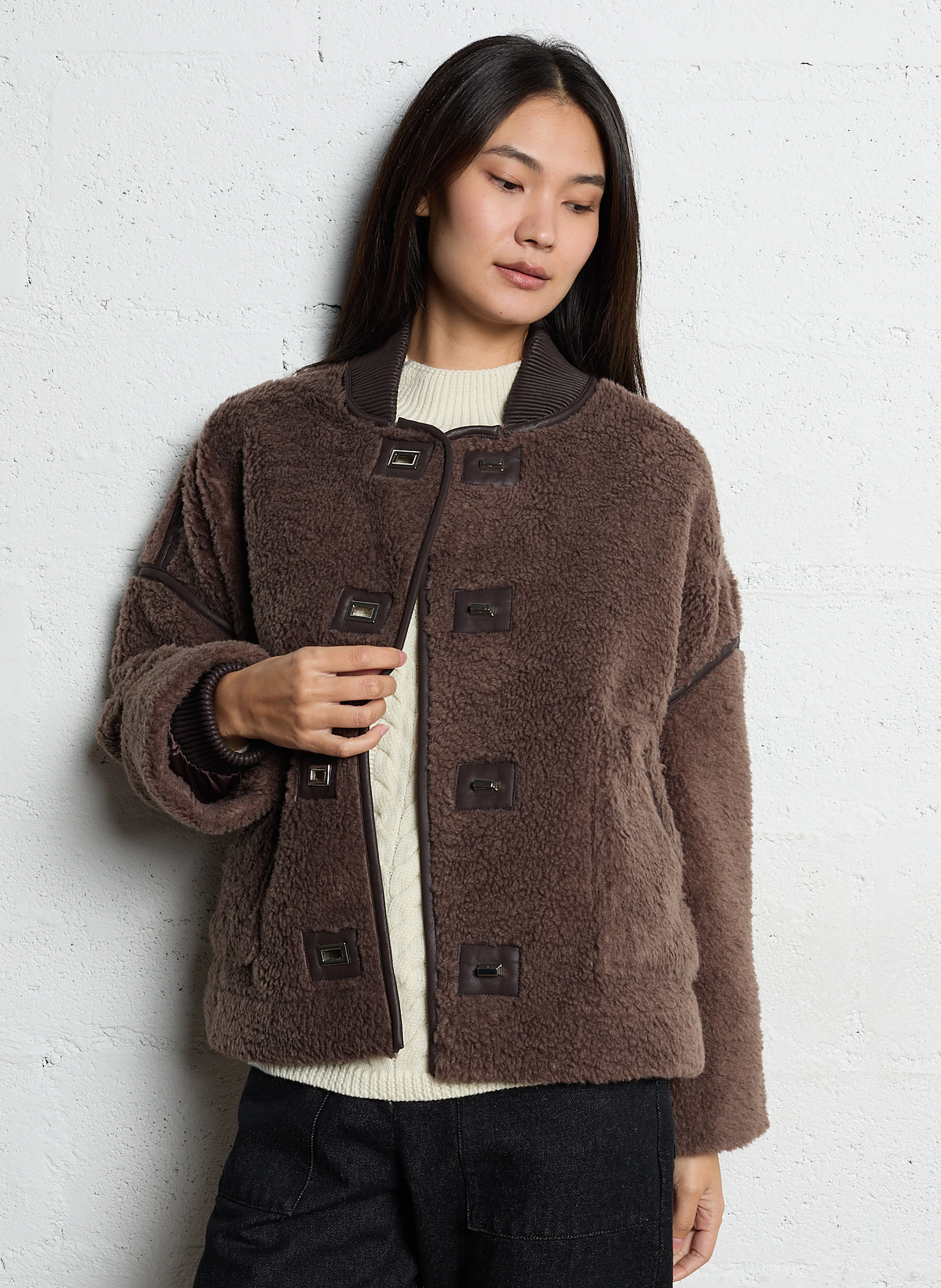 MILANO - Manteau en fausse fourrure | Marron