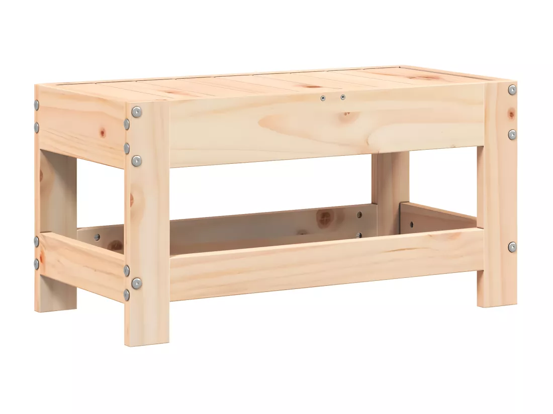 Repose-pied de jardin 62x30x32 cm bois de pin massif
