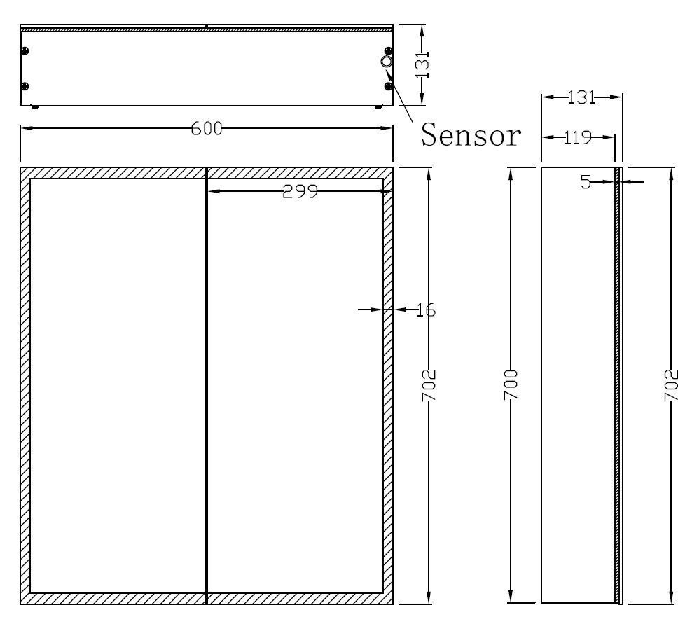 Mueller Quatro spiegelkast met LED verlichting rondom 60x70x13cm