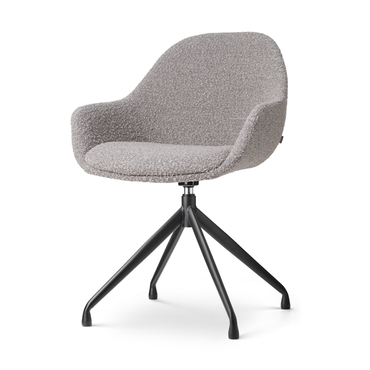 Eetkamerstoel Nola-Mae bouclé taupe - zwart onderstel