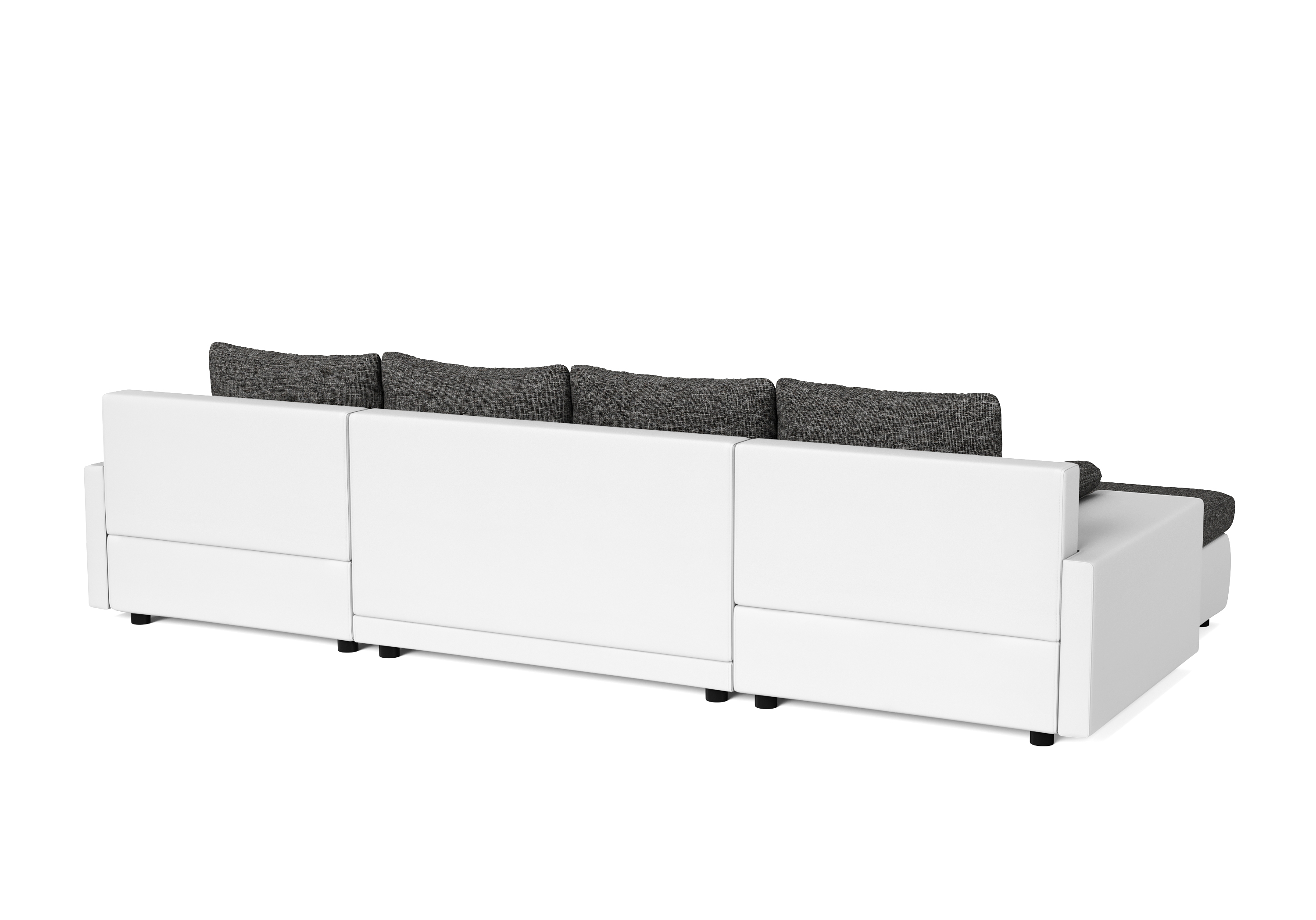 Sofa mit Schlaffunktion LANCONI U-Form schwarz/weiss