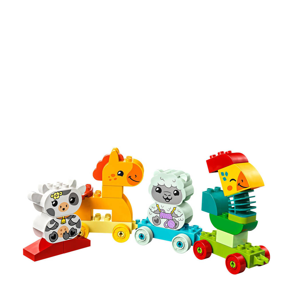 Leuke kleurrijke lego treinMijn eerste dierentrein Educatief Peuterspeelgoed op Wielen 10412