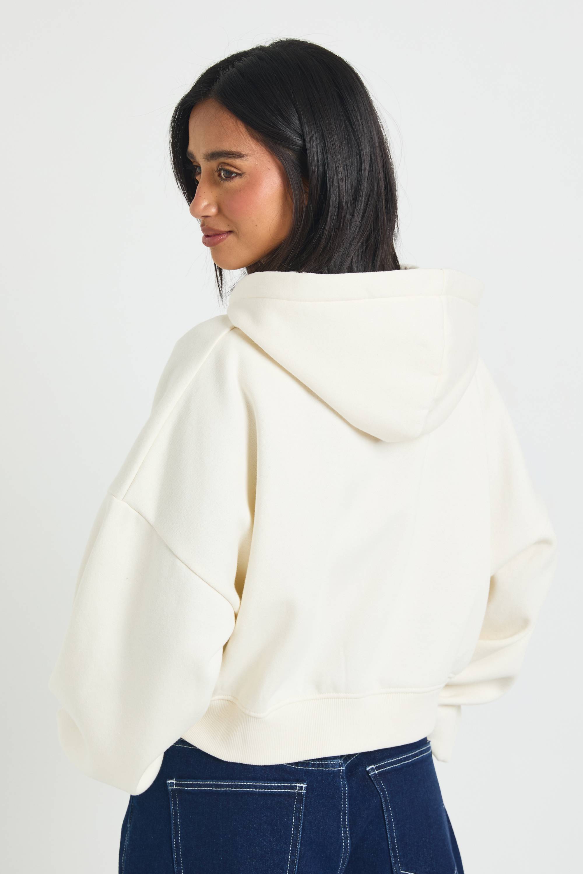 boohoo Sweat À Casynthétiqueche Zippé Oversize À Manches Ballon Boîte Petite