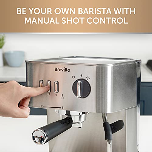 Breville Bijou VCF149 Machine à expresso, cappuccino et latte automatique et manuelle avec pompe à 15 bars et baguette à vapeur Argenté : Cuisine et Maison