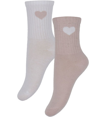 Minymo Socken - 2er-Pack - Shell m. Herz
