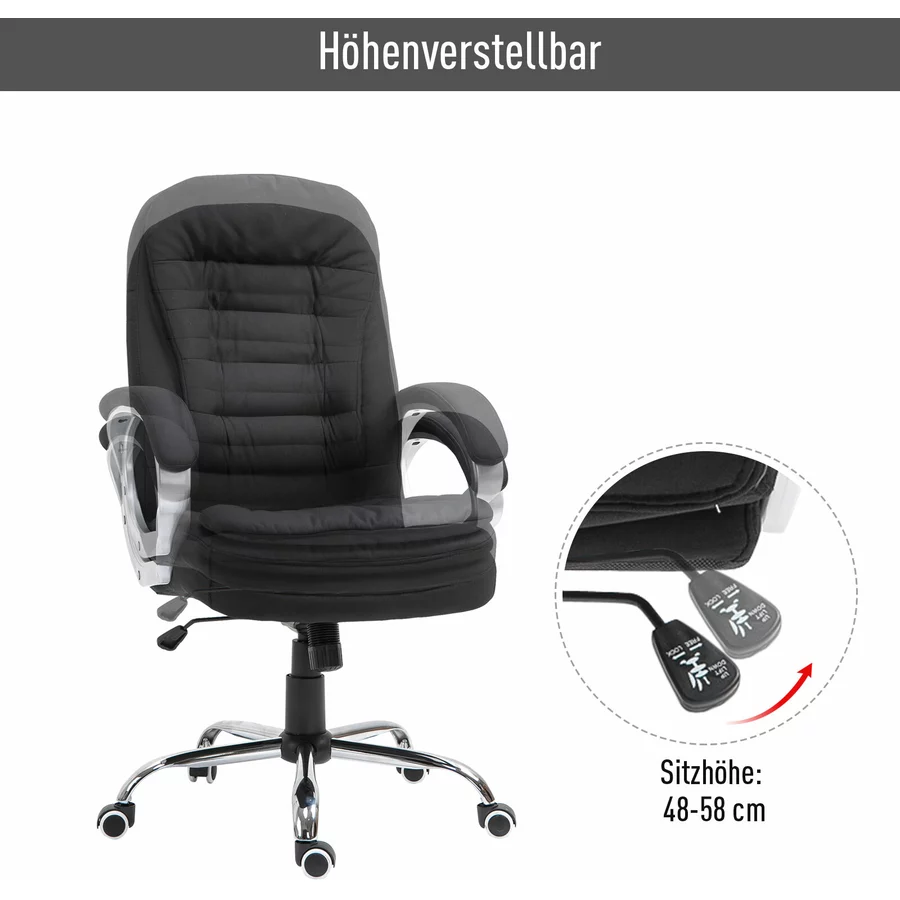 Vinsetto Bürostuhl mit hoher Rückenlehne schwarz