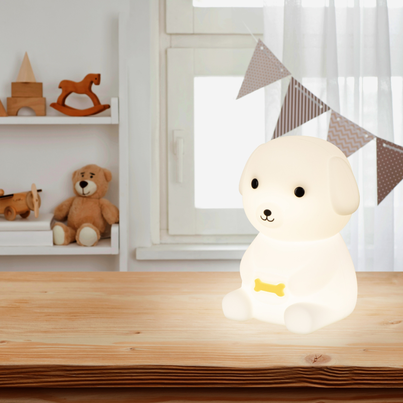 PUPPY - HOND LAMP (ACCU) WIT