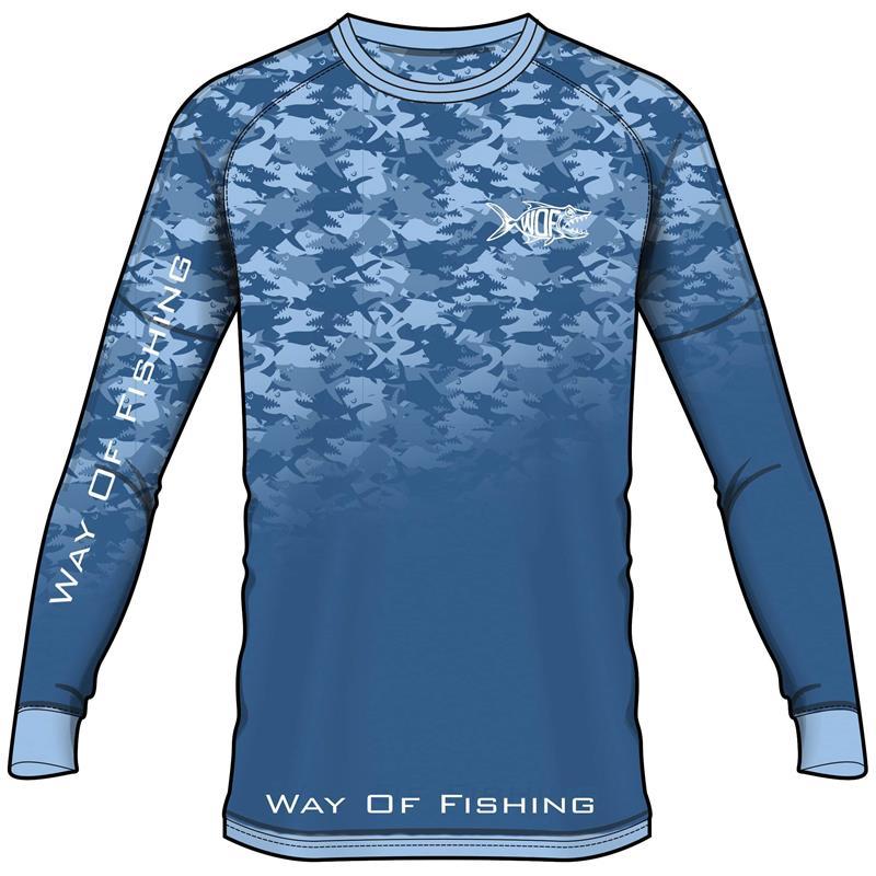 Tee Shirt Manches Longues Homme W.O.F. Uv Thon - Bleu
