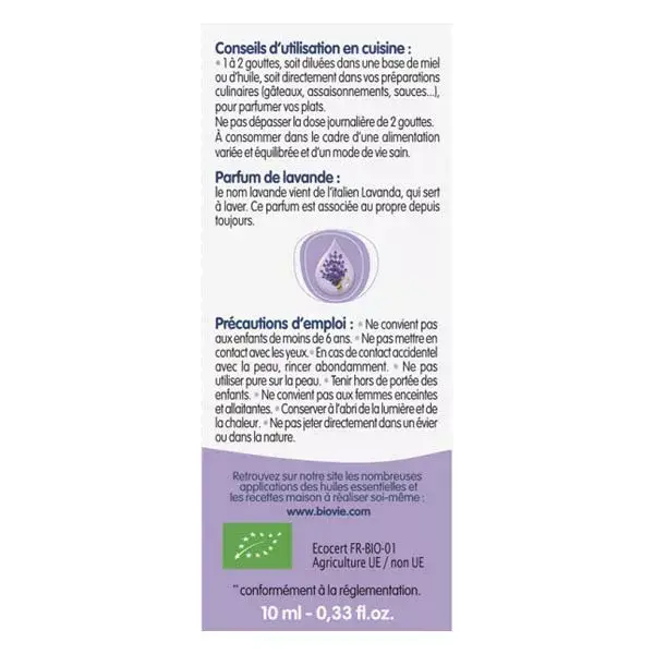 Óleo Essencial Orgânico de Lavanda Biovie 10ml