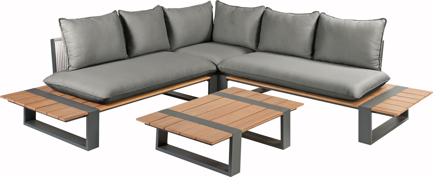 Tierra Outdoor 5-zits loungeset Dawson naturel / antraciet