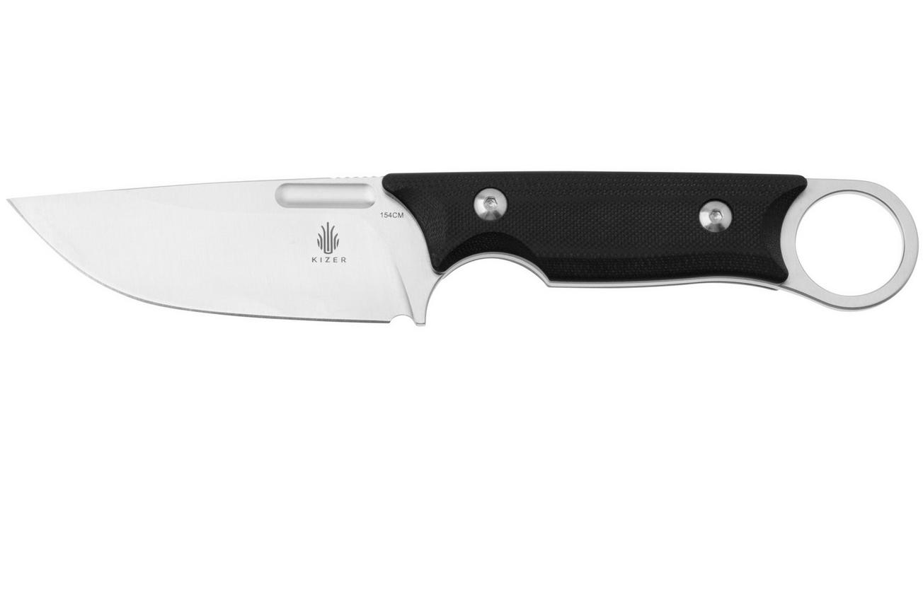 Kizer Cabox 1048C1, Satin 154CM, G10, vaststaand mes