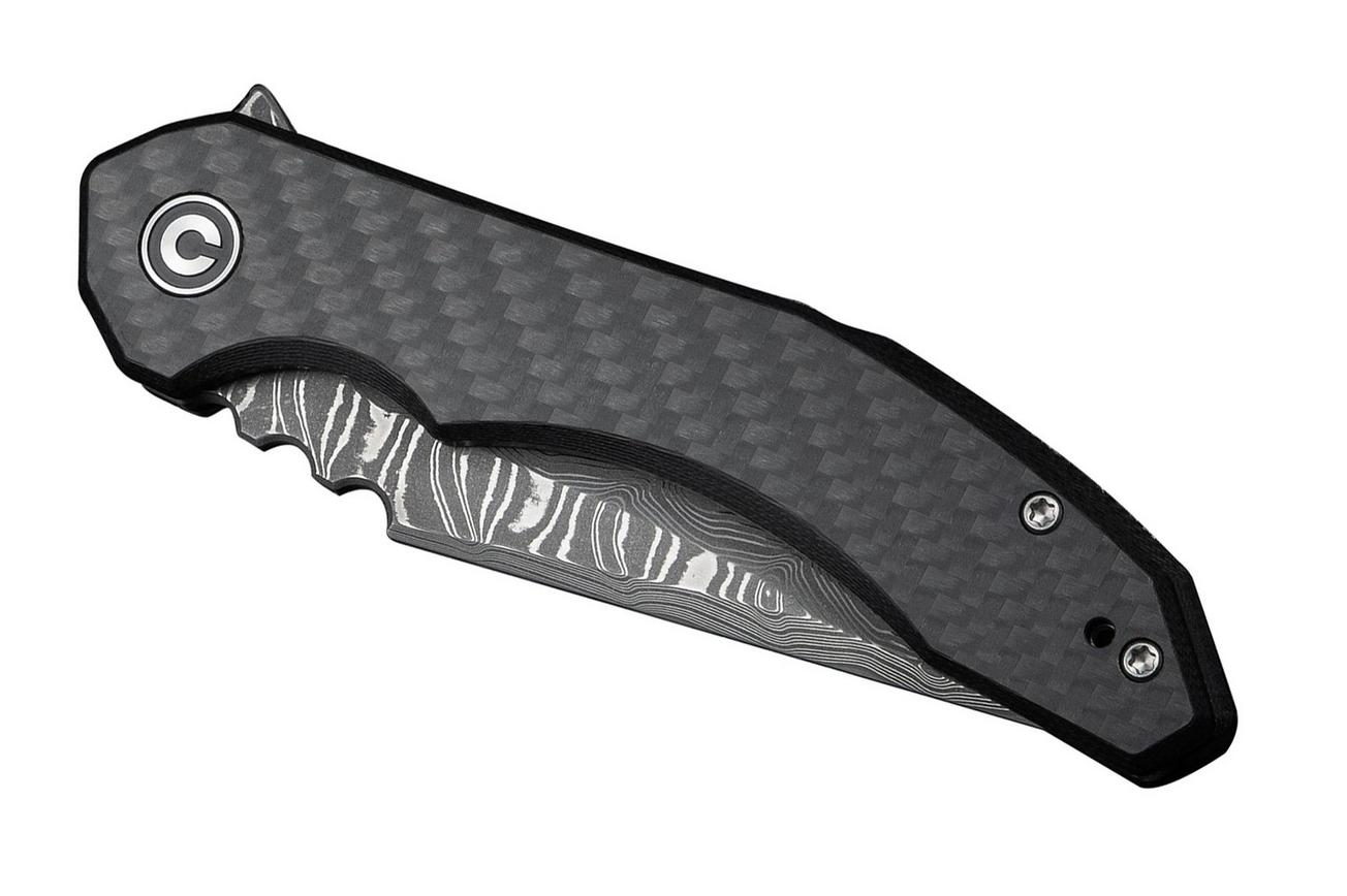 Civivi Bluetick C23050-DS2 Damascus, Carbon Fiber Overlay Black G10, Nested Liner Lock, zakmes, Bryan Montalvo design