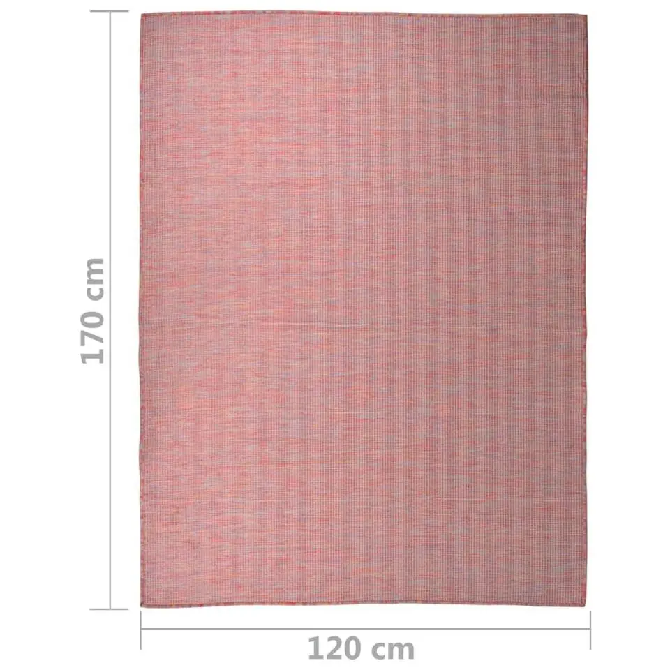 vidaXL - Buitenkleed - Rood - Kunststof - 120 x 170 cm