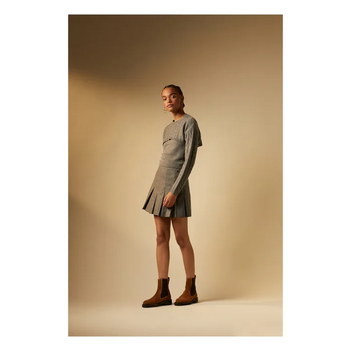 Tressé Pull Mapila Laine et Cachemire | Gris