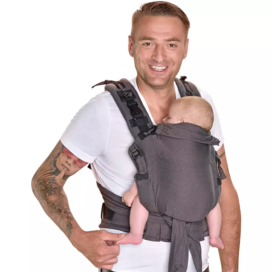 Hoppediz Babytrage Nabaca Basic-Set London grau