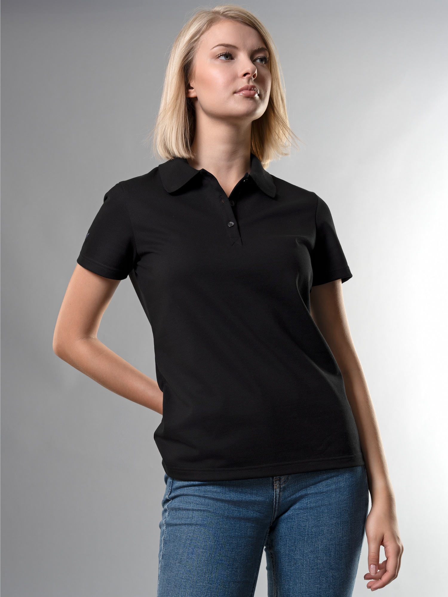 Poloshirt Slim Fit Schwarz