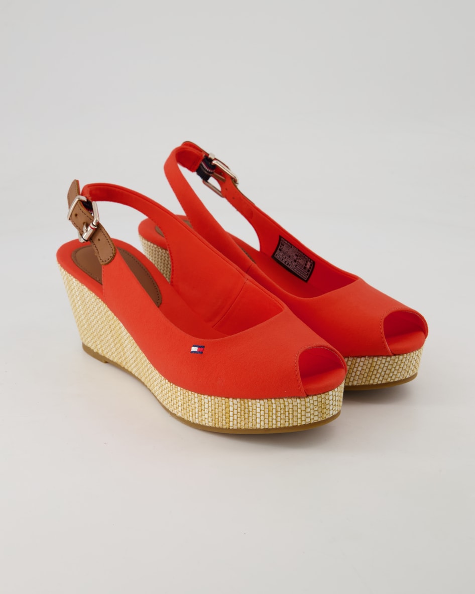 Tommy Hilfiger Iconic Elba Sling Back Wedges in Orange