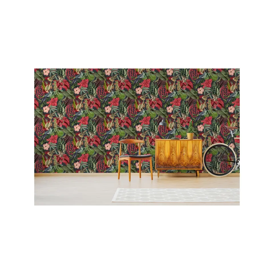 Dutch Wallcoverings - Jungle Fever Amazon roze/groen - 0,53x10,05m