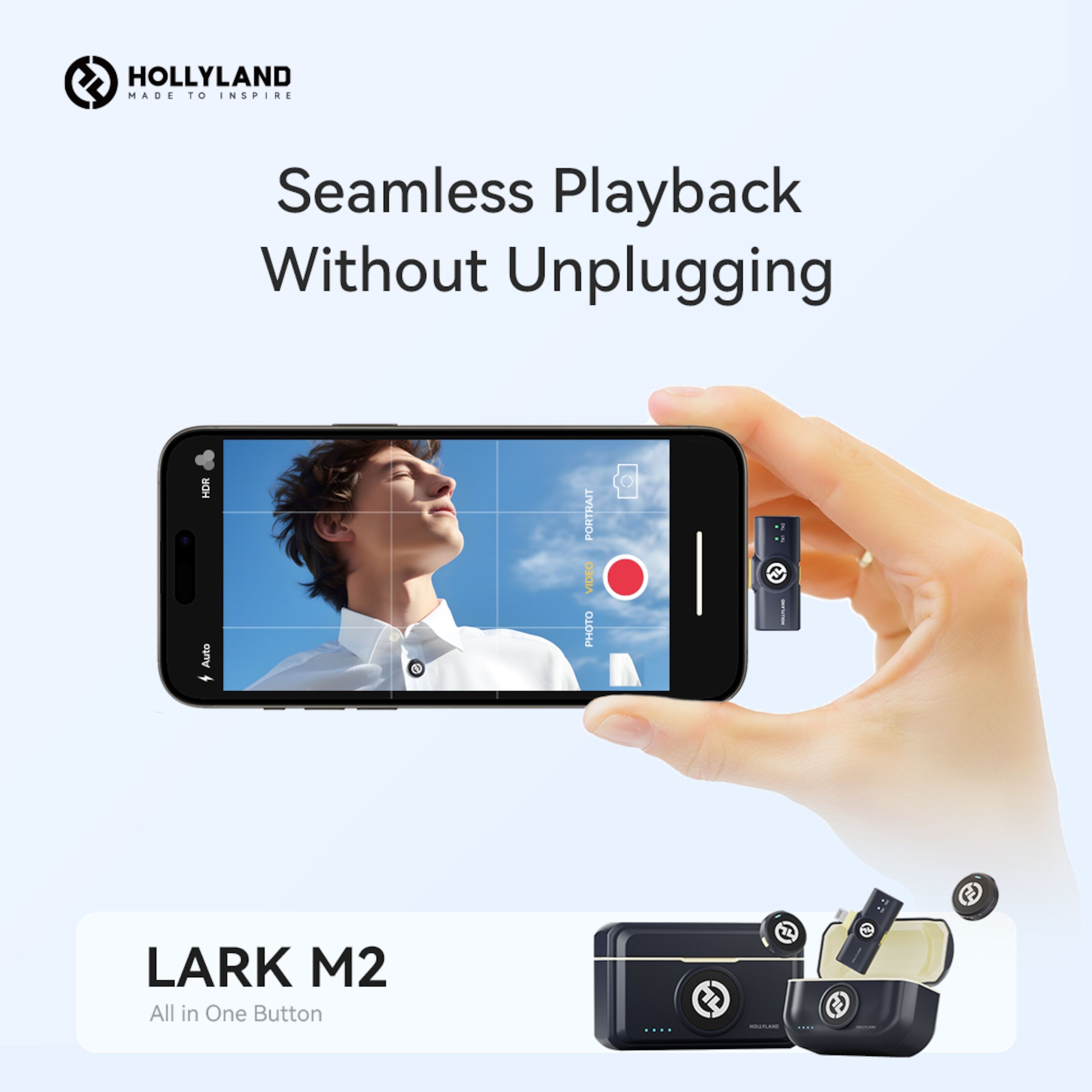 Hollyland Lark M2 Combo Trådløst mikrofonsystem