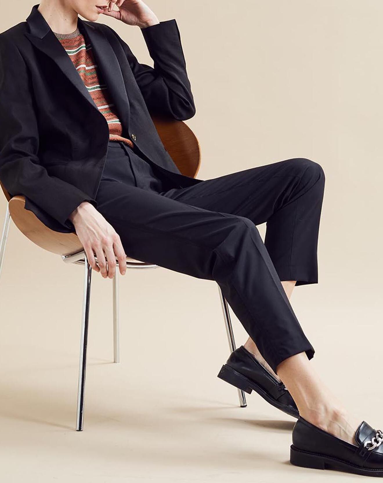 Chloé Stora Pantalon en Laine mélangée Poter noir