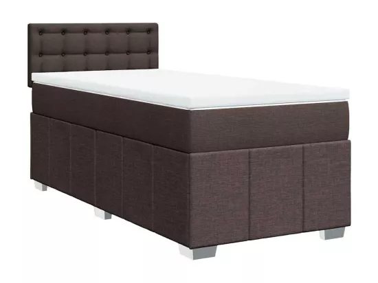 Sommier tapissier avec matelas Marron foncé 90x200 cm