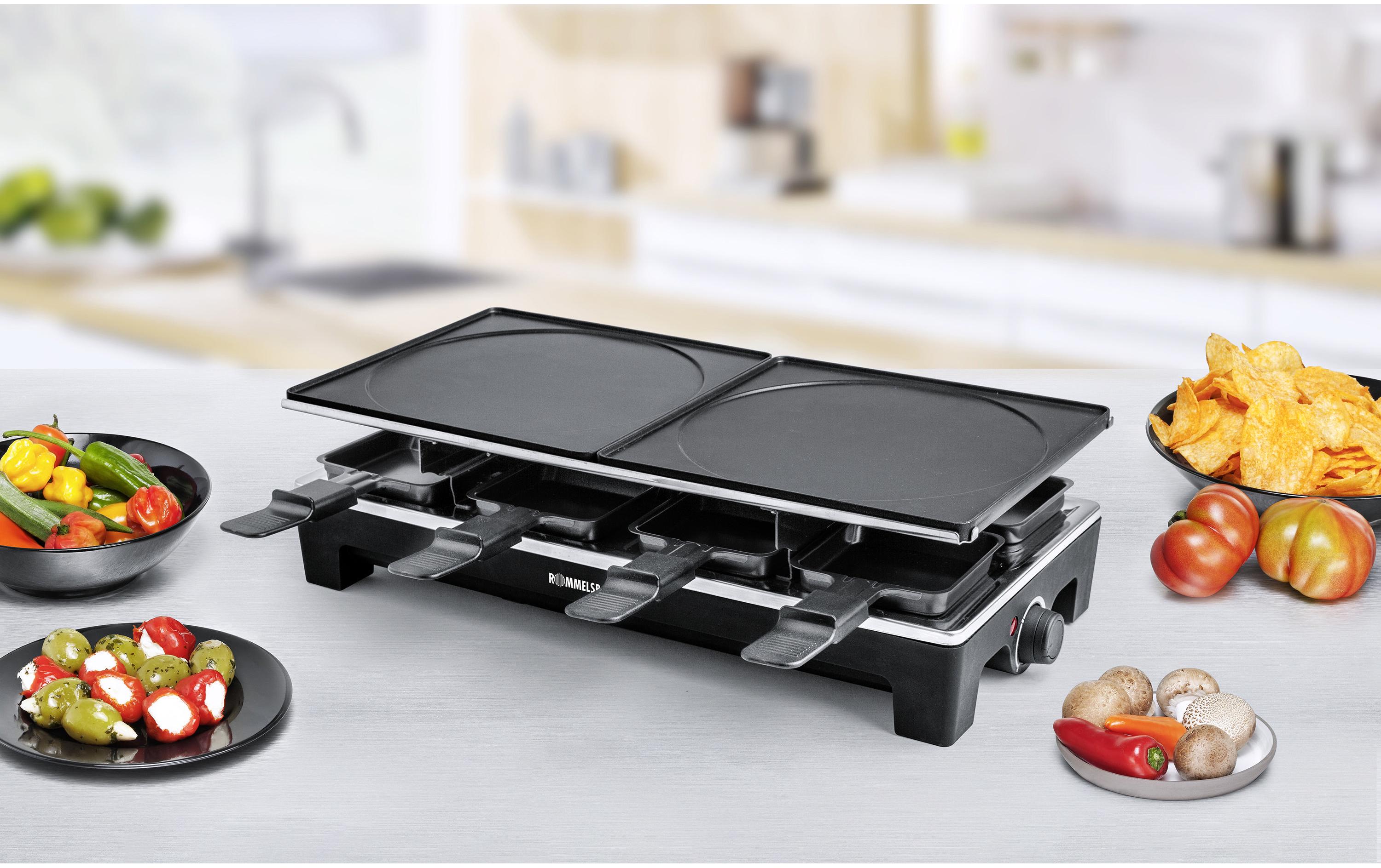 Racletteofen RCS 1350 8 PersonenRaclette Grill mit zwei Wendegrillplatten