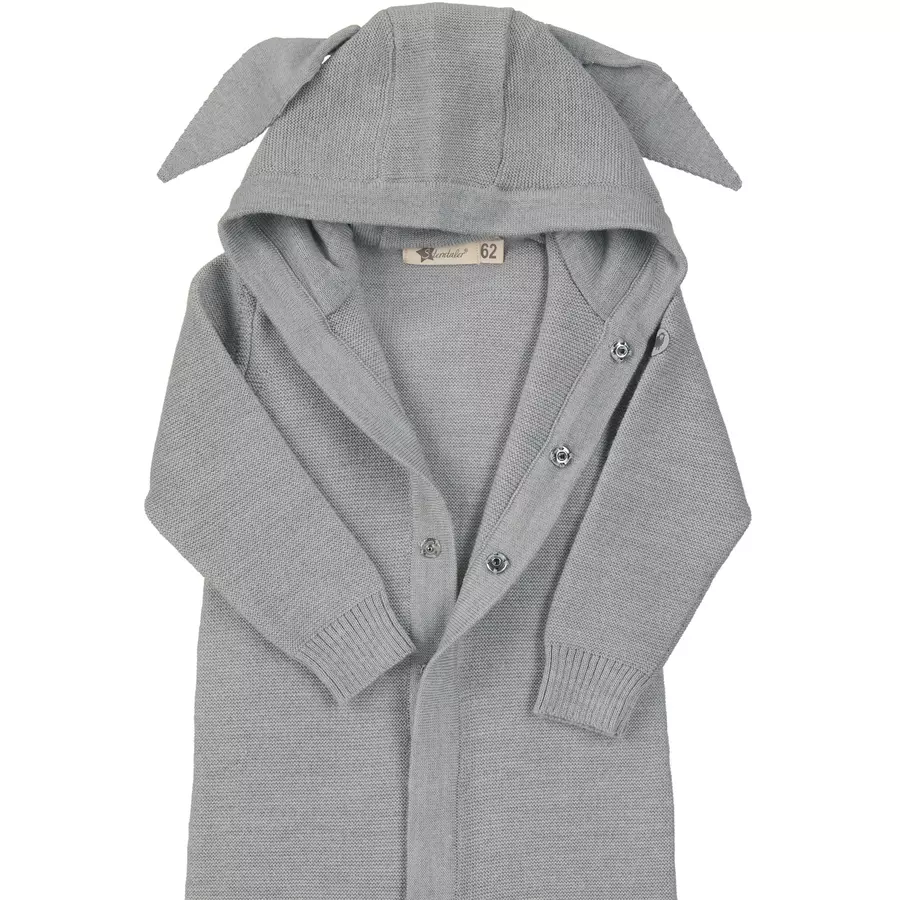 Sterntaler Strick-Overall silber melange